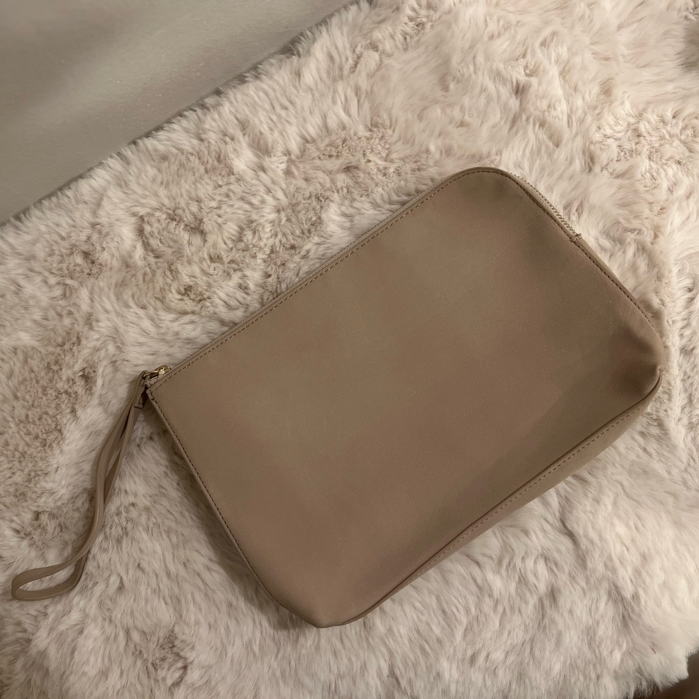 Large Tan Suede Clutch/Wristlet